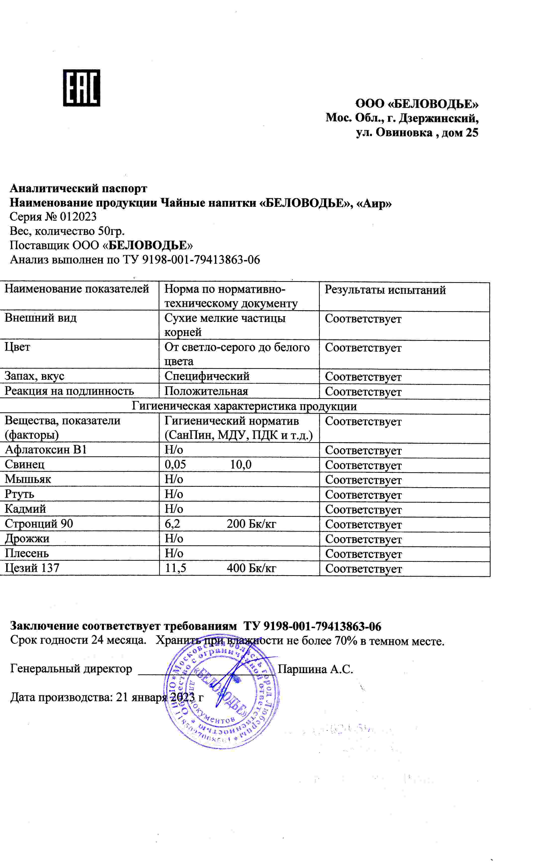 Паспорт №012023